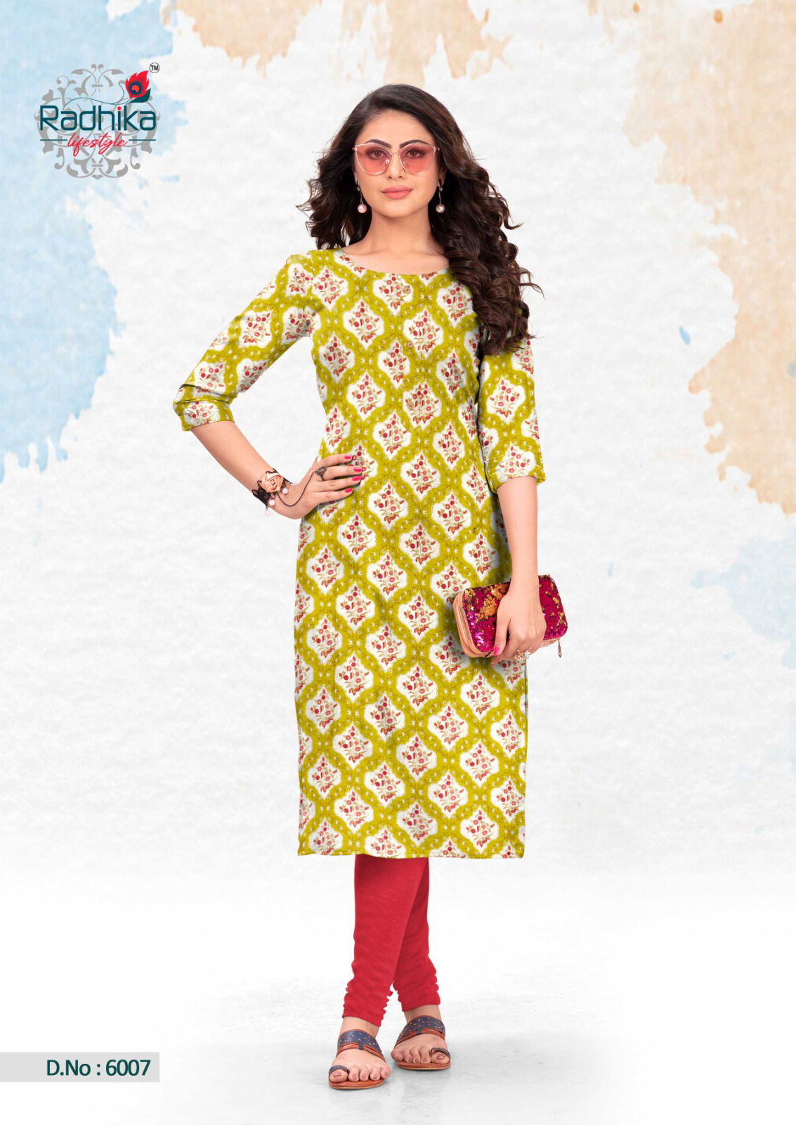 Traditional Vol 6 By Radhika Desginer Cotton Kurtis Wholesale Market In Surat

